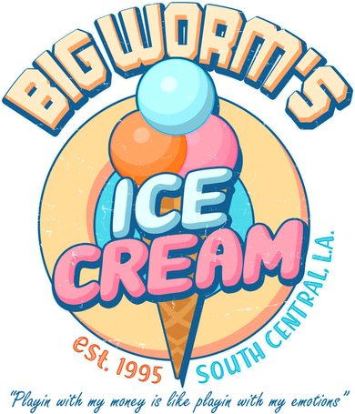 Big Worm's Ice Cream Est 1995 Women's V-Neck T-Shirt